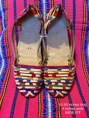 US 10.5/11 WIDE FIT-Handmade Colorful Leather Huarachas-  CLICK FOR MORE STYLES