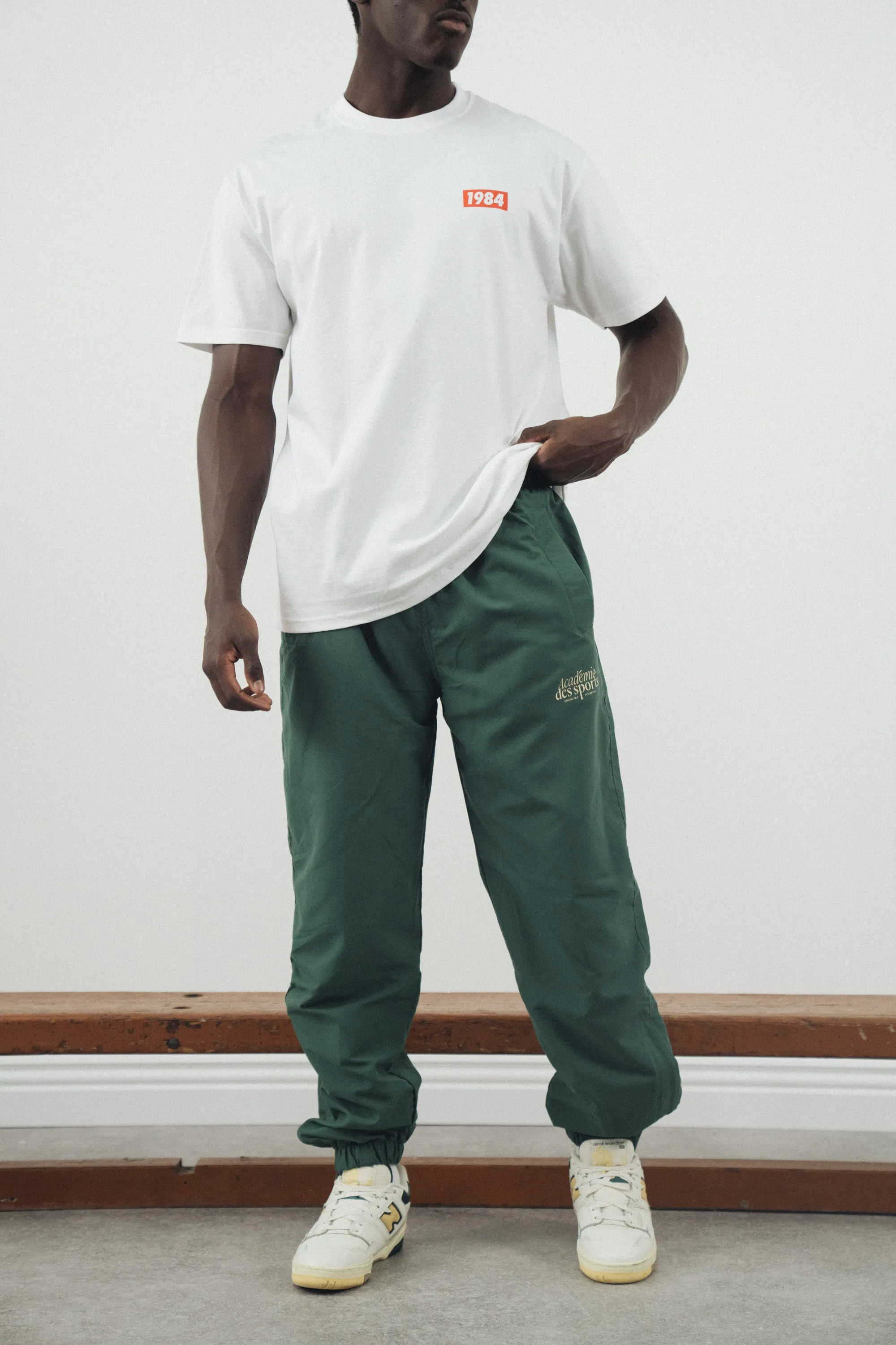 Vice 84 'Académie Des Sports Script' Nylon Trackpants - Green