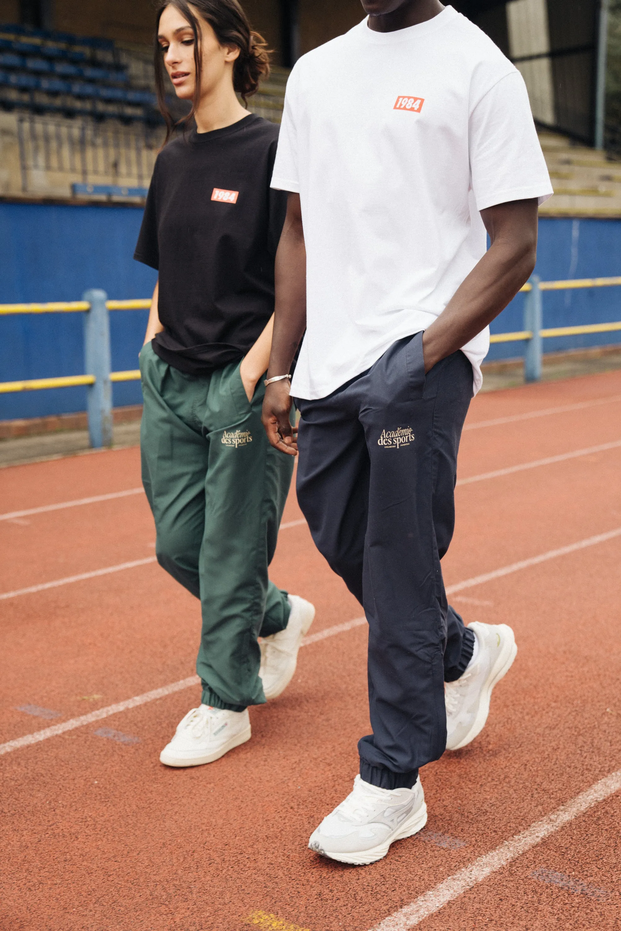 Vice 84 'Académie Des Sports Script' Nylon Trackpants - Green