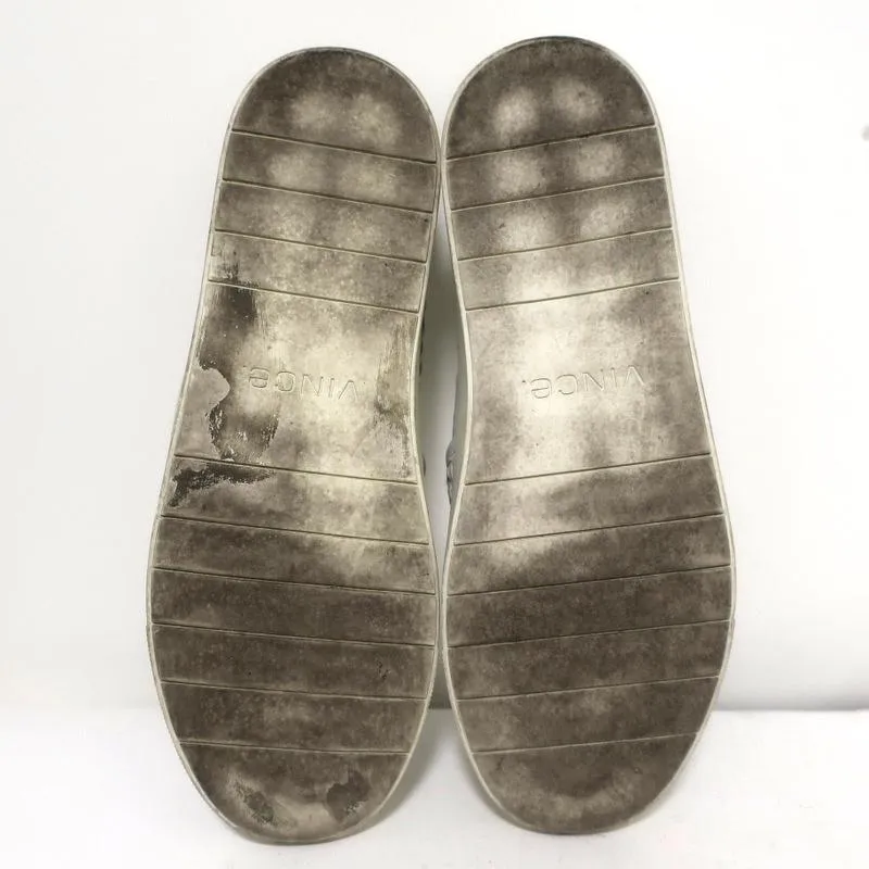 Vince Preston Slip-On Skate Sneakers White Woven Leather Size 9.5