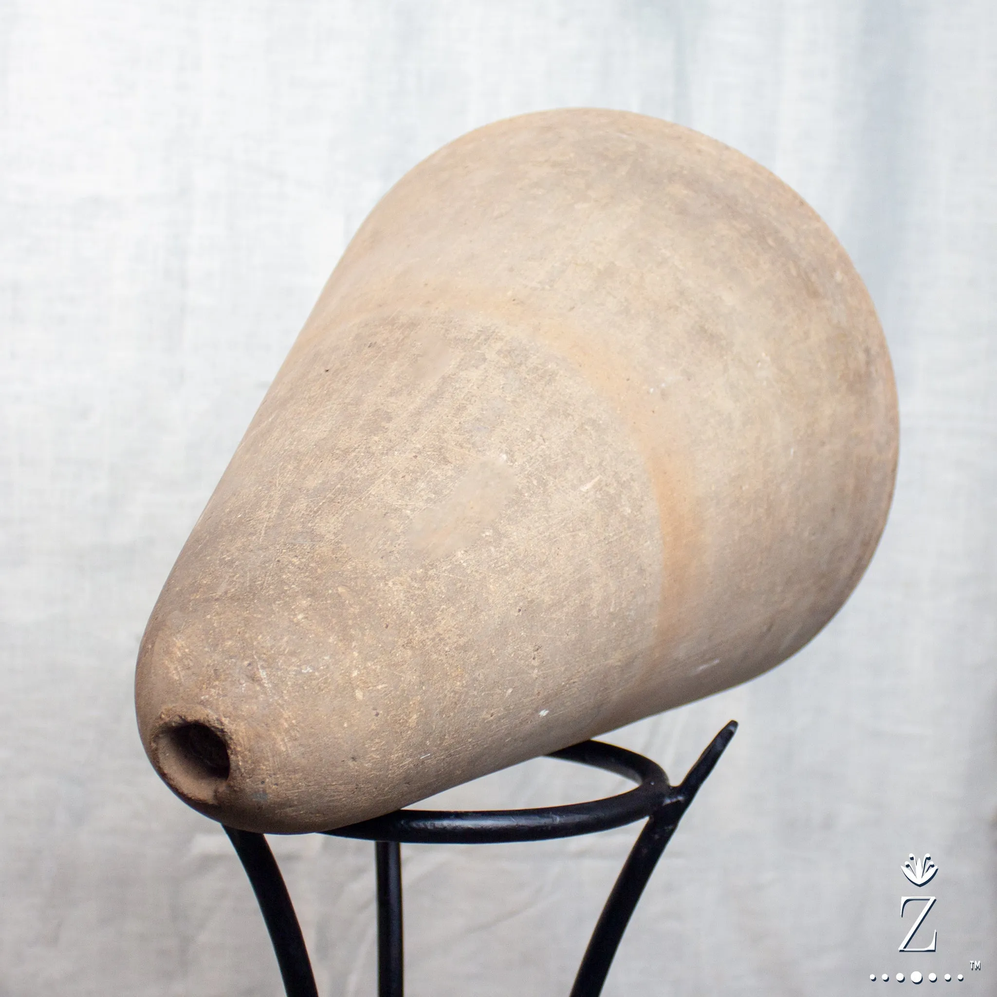 Vintage Cone Planter, with Iron Stand. Plantable pot, Handmade.