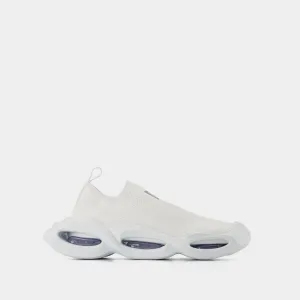 Wave Lace Up Sneakers - Dolce & Gabbana - White/Silver - Polyester