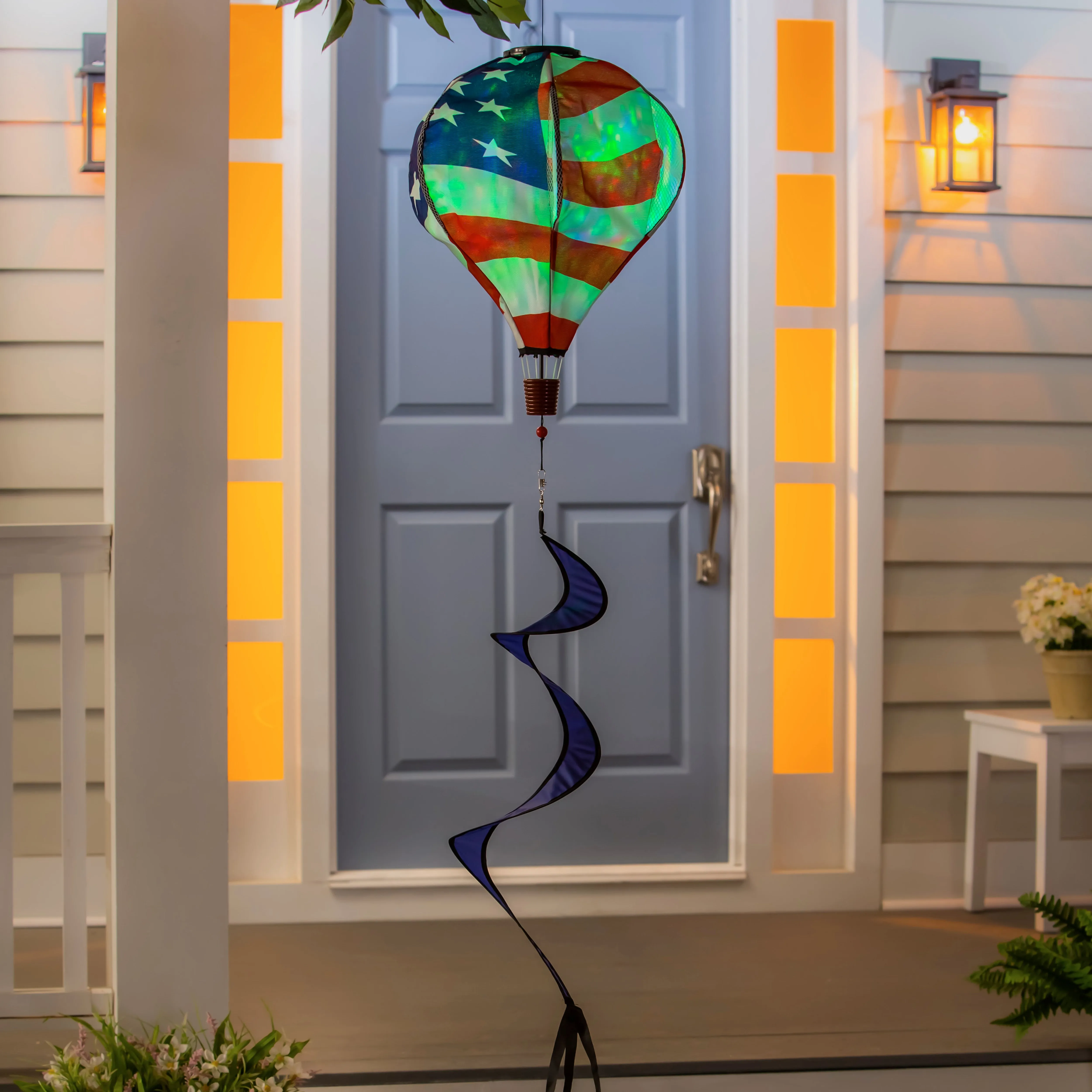 Waving American Flag Animated Lit Balloon Spinner,45ba422sl