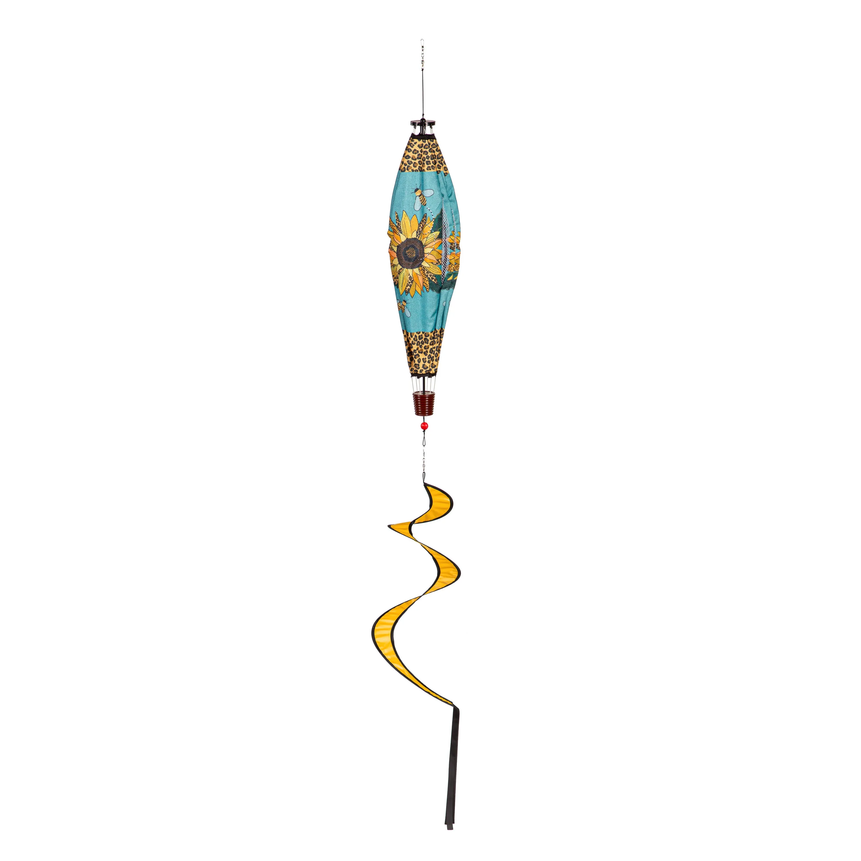 Welcome Friends Leopard Sunflower Burlap Balloon Spinner,45bb640