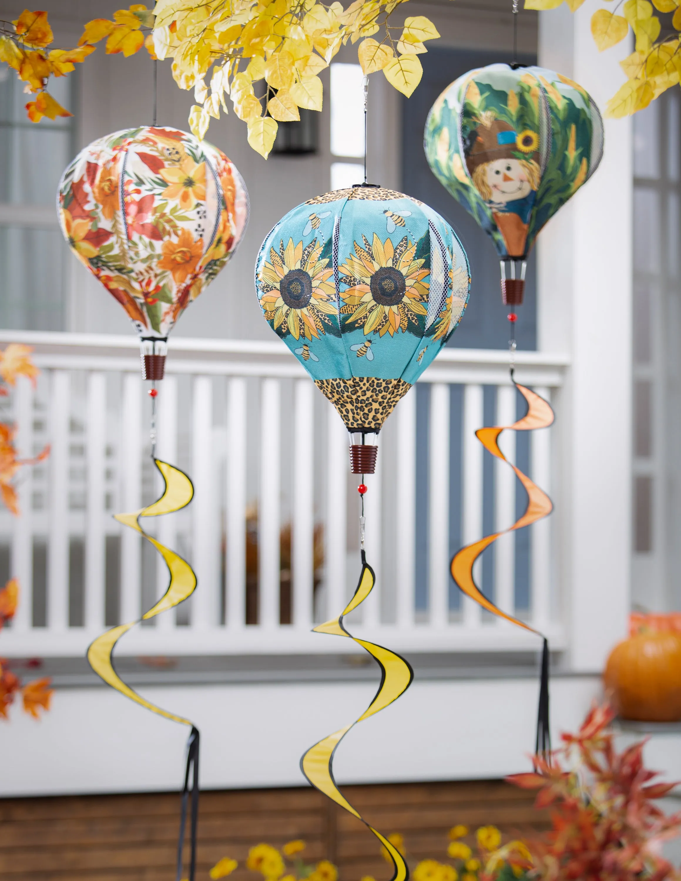Welcome Friends Leopard Sunflower Burlap Balloon Spinner,45bb640