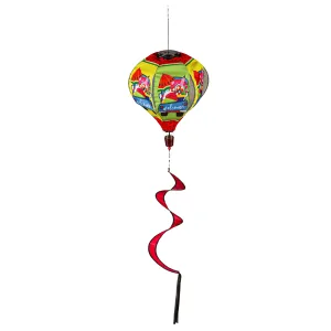 Welcome Summer Truck Solar Lit Burlap Balloon Spinner,45bb494sl