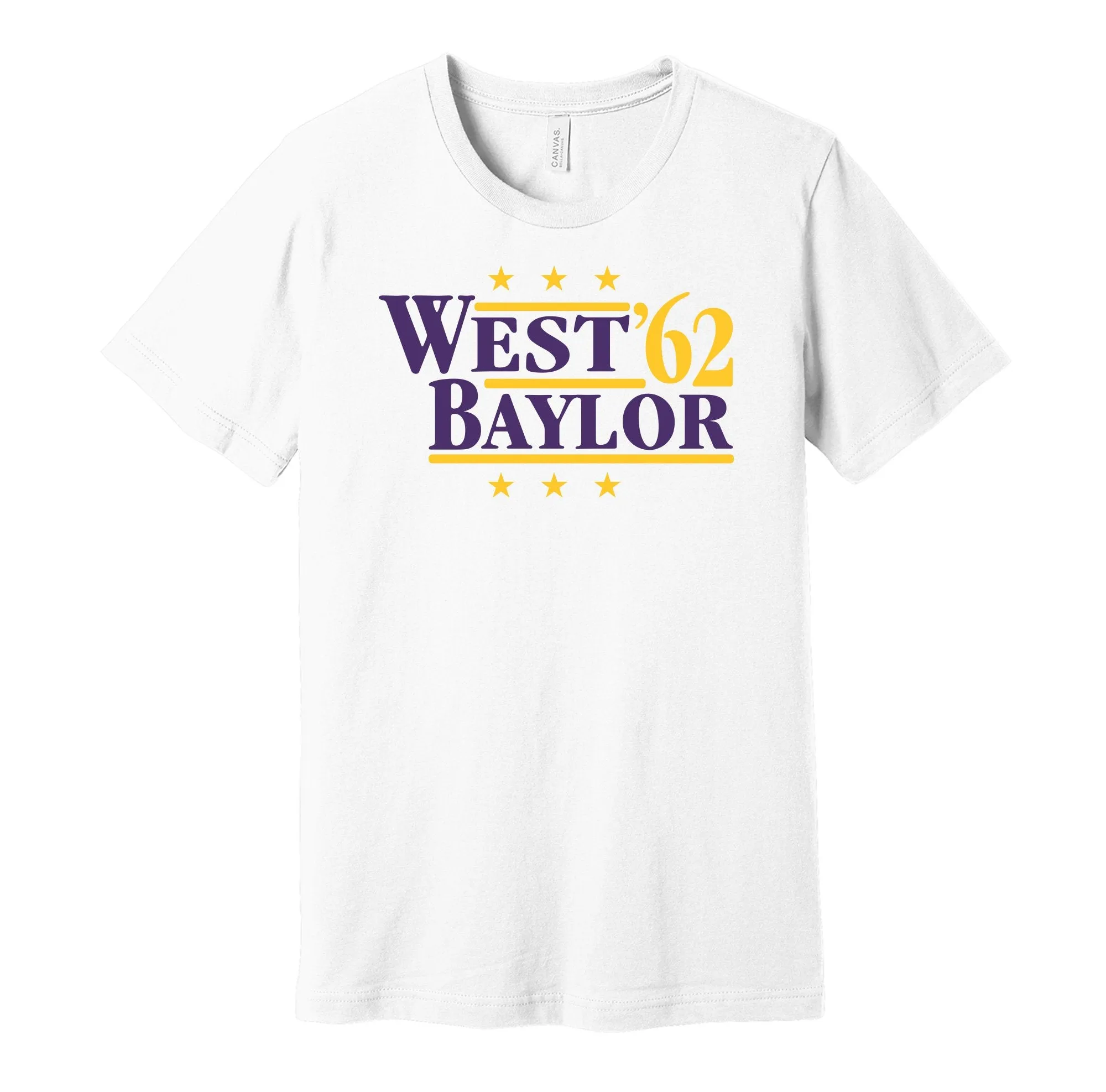 West & Baylor '62 - Los Angeles Basketball Legends Political Campaign Parody T-Shirt - Hyper Than Hype Shirts