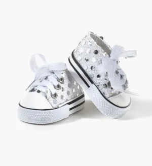 White Sequin Sneakers
