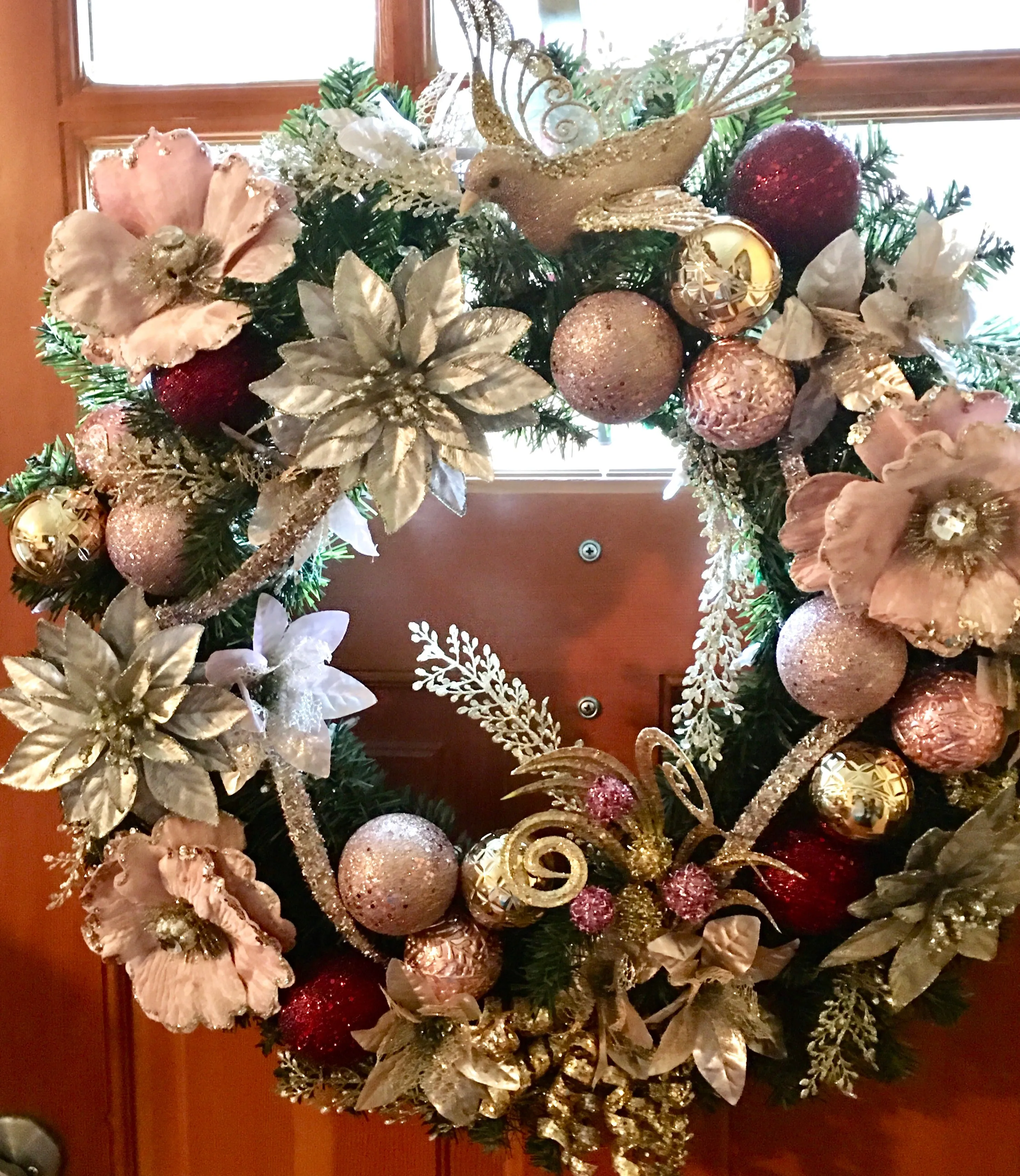 Winter Glam Wreath With Lights 26 "