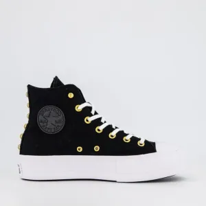 Womens Chuck Taylor All Star Lift Studded High Top | Black/Gold