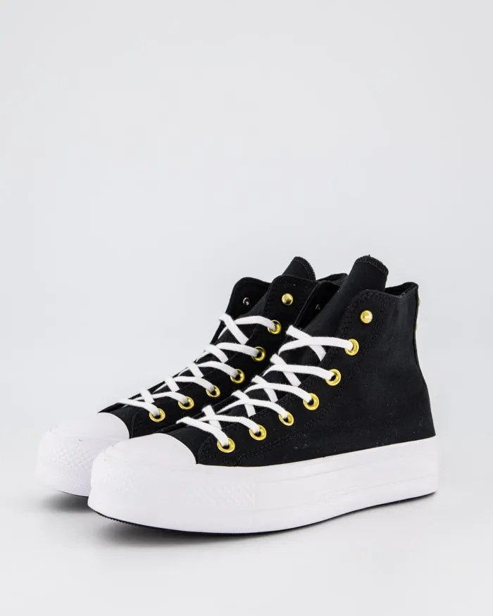 Womens Chuck Taylor All Star Lift Studded High Top | Black/Gold