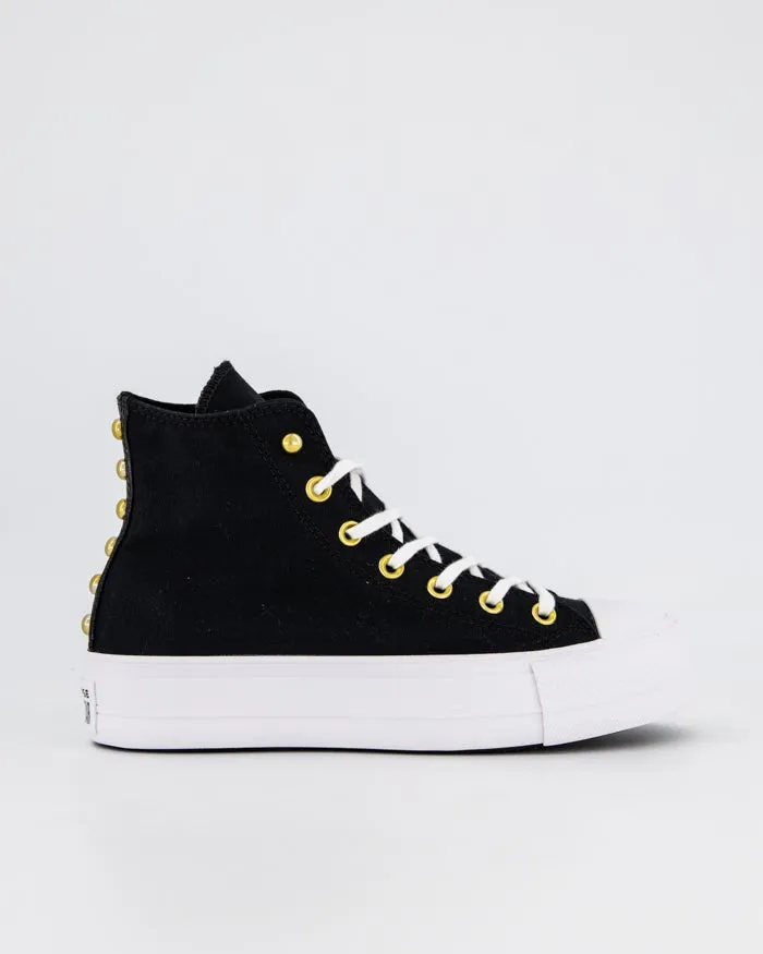 Womens Chuck Taylor All Star Lift Studded High Top | Black/Gold