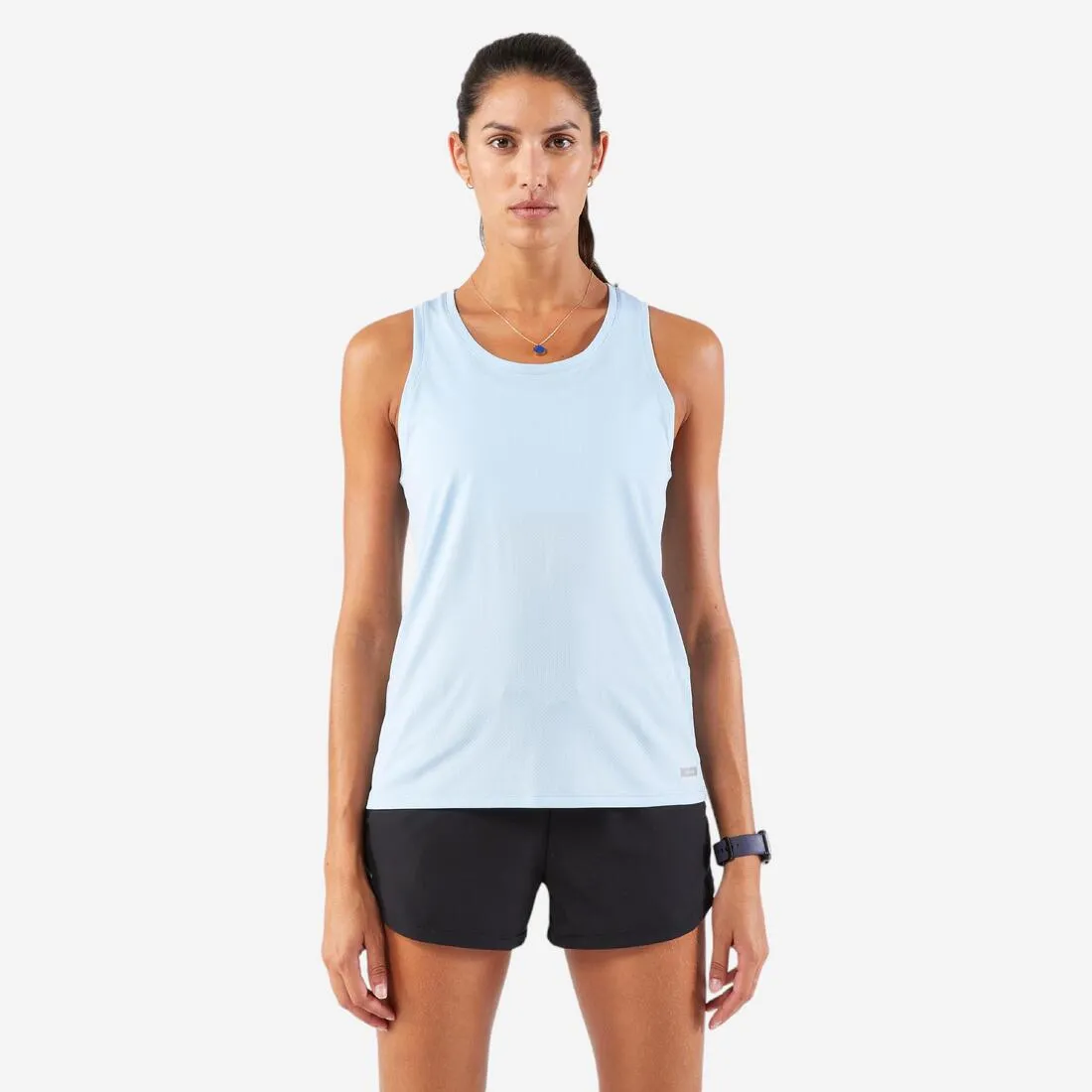 Women's Running Breathable Tank Top - Kiprun Run 100 Sky Blue