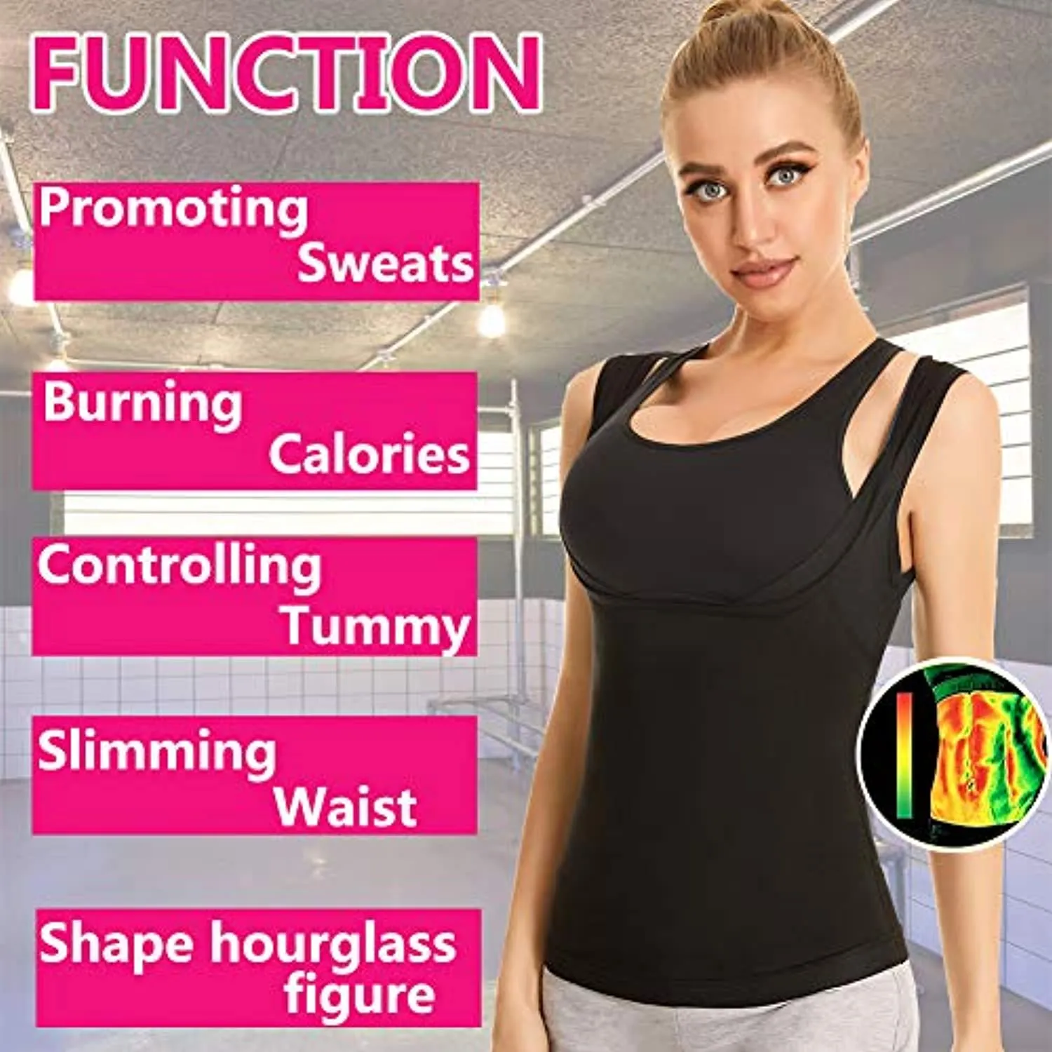 Women's Sauna Suit Waist Trimmer Polymer Sauna Belt Sweat Enhancing Body Shaper for Slimming Waist Trianer Workout Shapewear