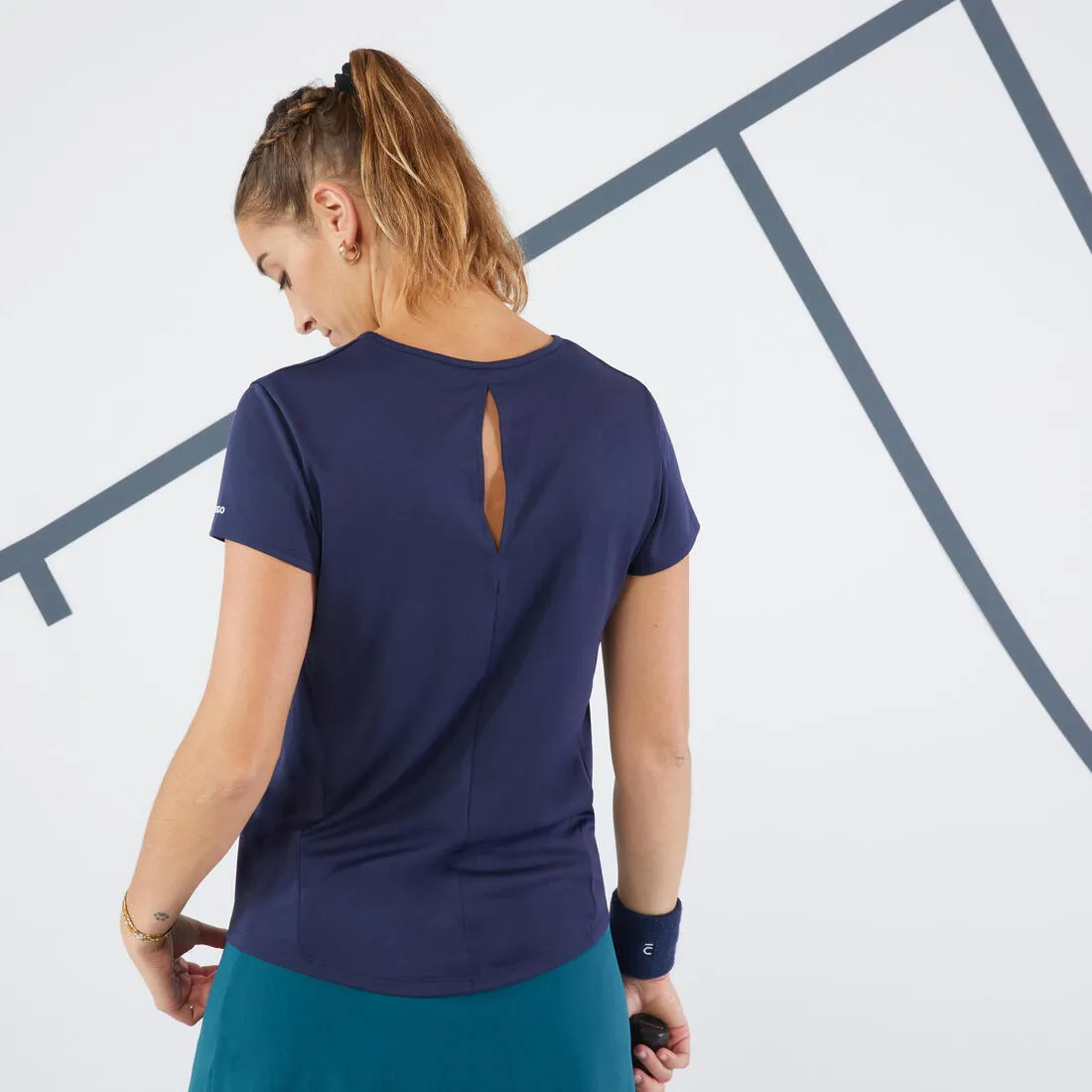 Women's Tennis Quick-Dry Crew Neck T-Shirt Essential 100
