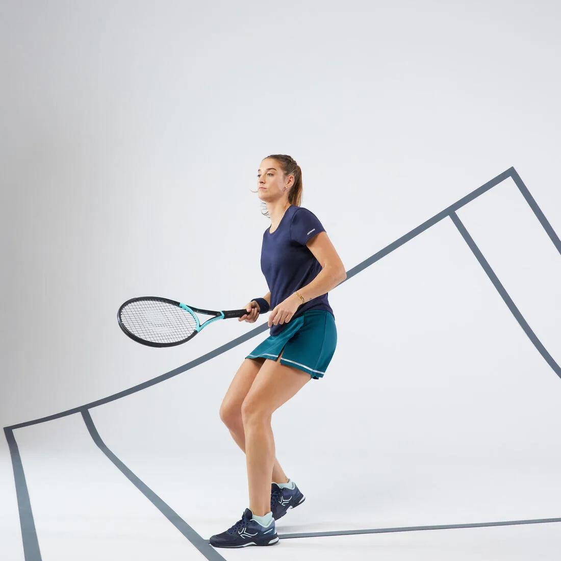 Women's Tennis Quick-Dry Crew Neck T-Shirt Essential 100