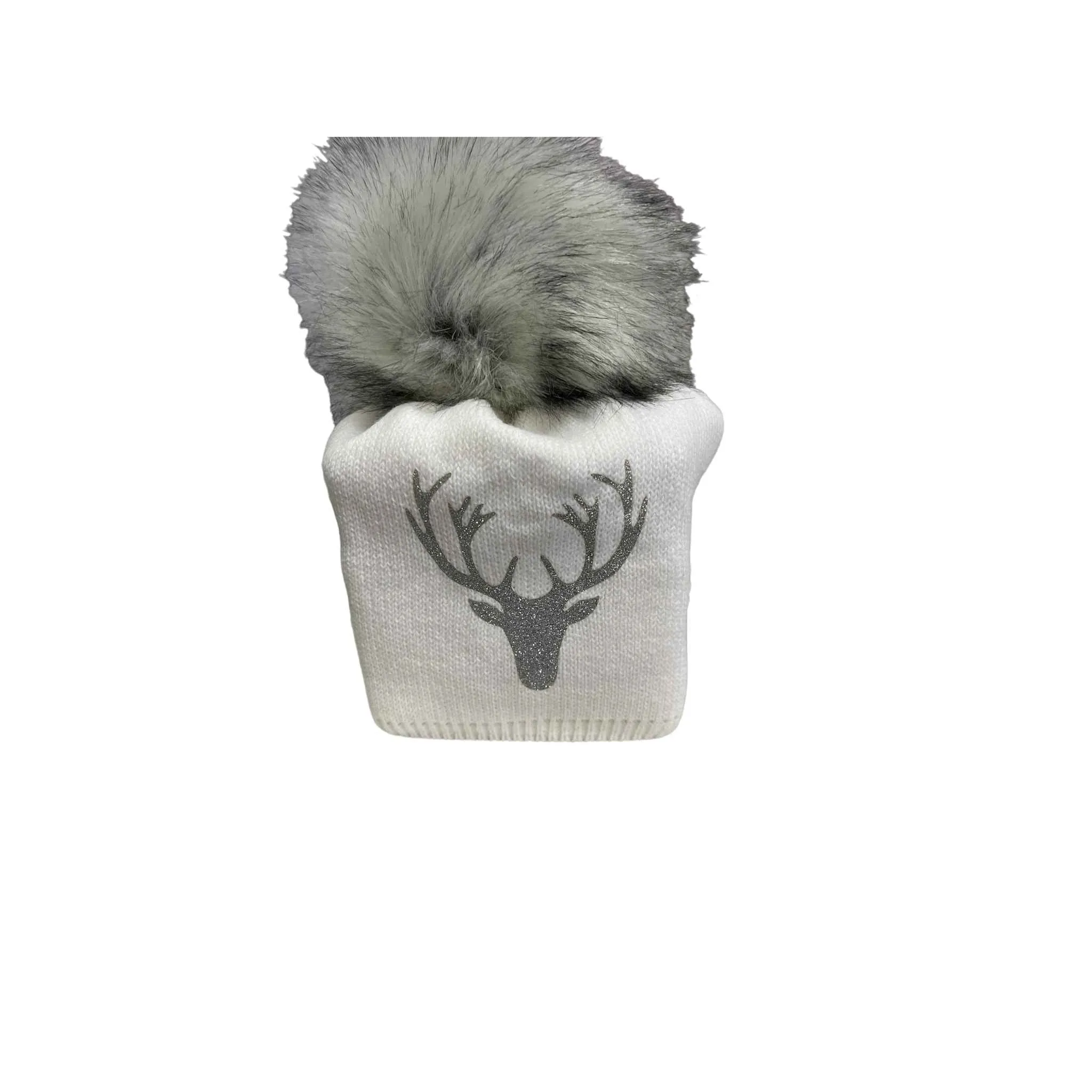 Woolk Small Knit Beanies with Poms