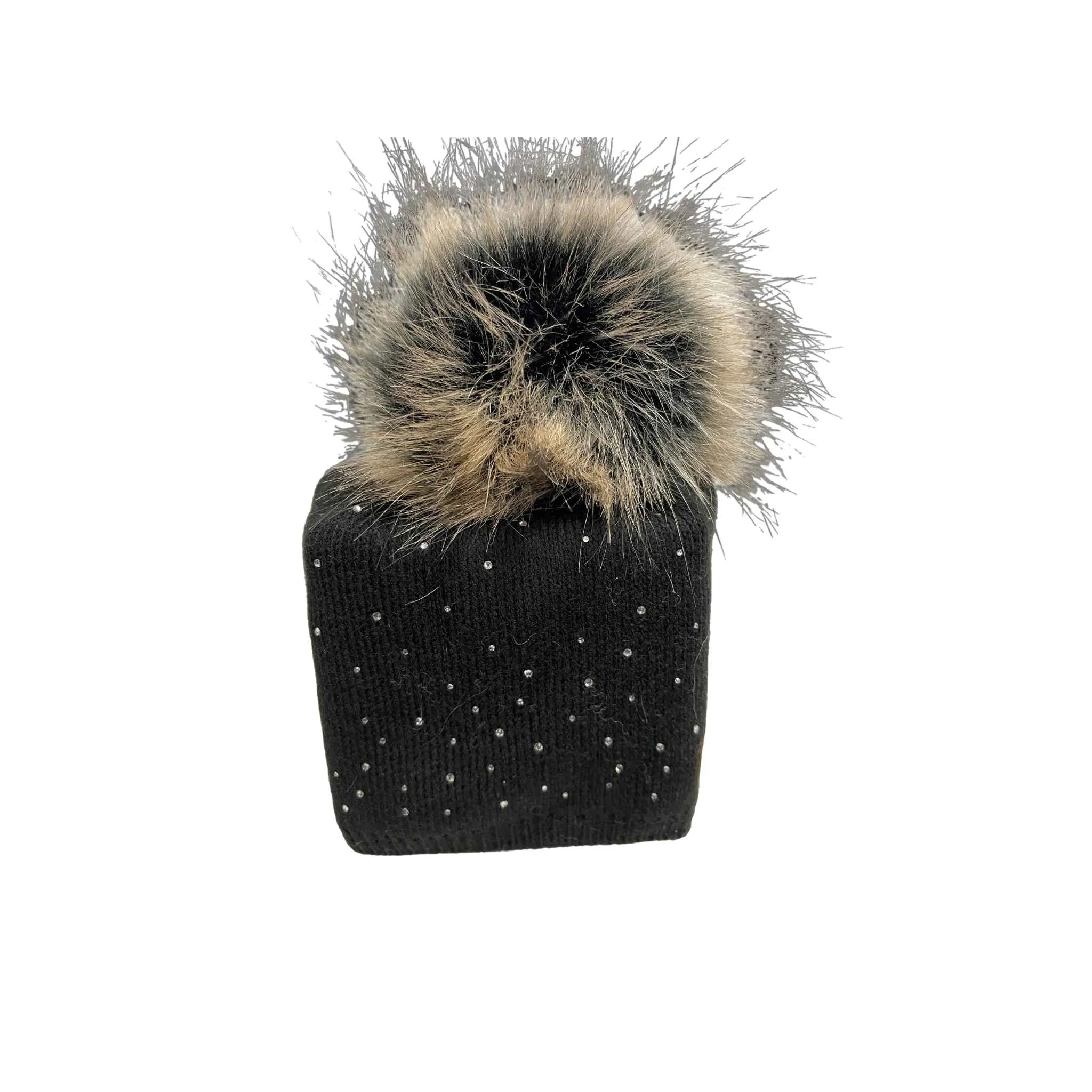 Woolk Small Knit Beanies with Poms