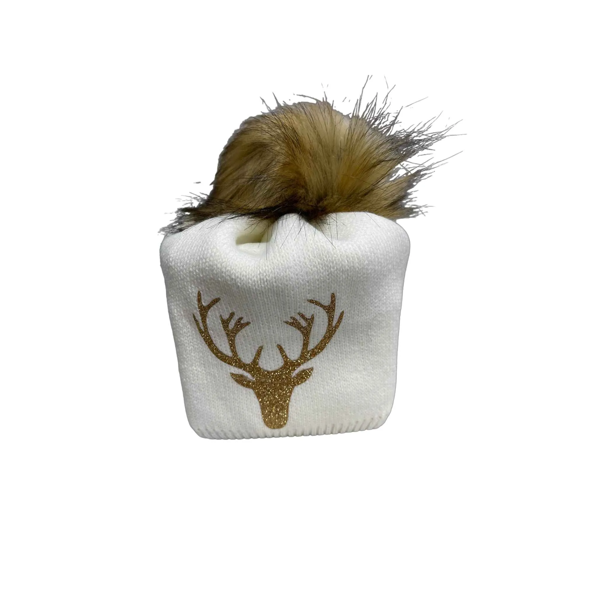 Woolk Small Knit Beanies with Poms