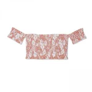 Xhilaration Womens Smocked Off the Shoulder Bandeau Bikini Top