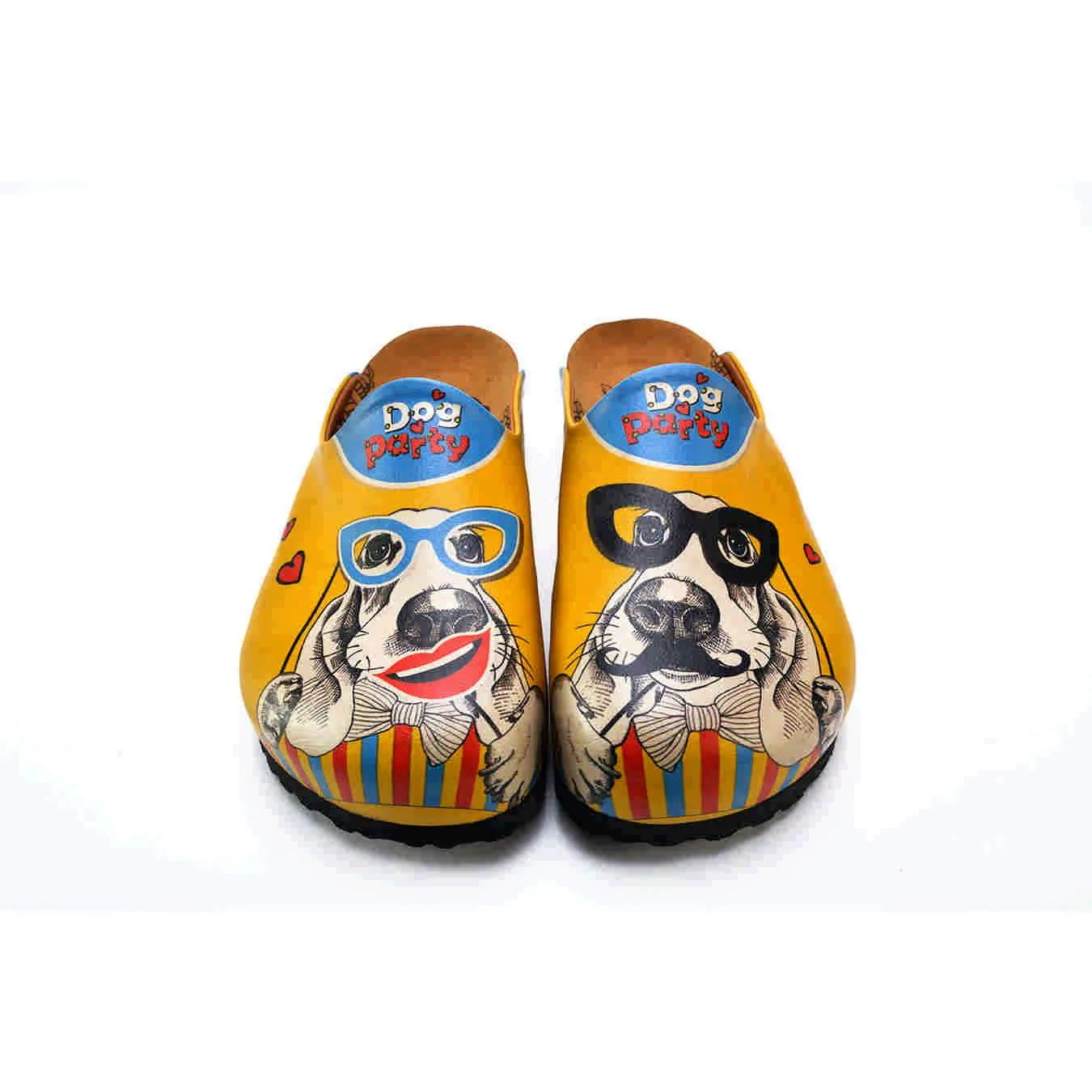 Yellow & Blue 'Dog Party' Clogs  -  CAL1412