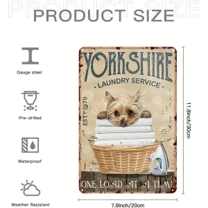 Yorkshire Laundry One Load At A Time Vintage Retro Style Metal Tin Signs for Home Bar Pub Cafe Garage Kitchen Wall Decor Gift Vintage Retro Style Metal Tin Sign 8x12"